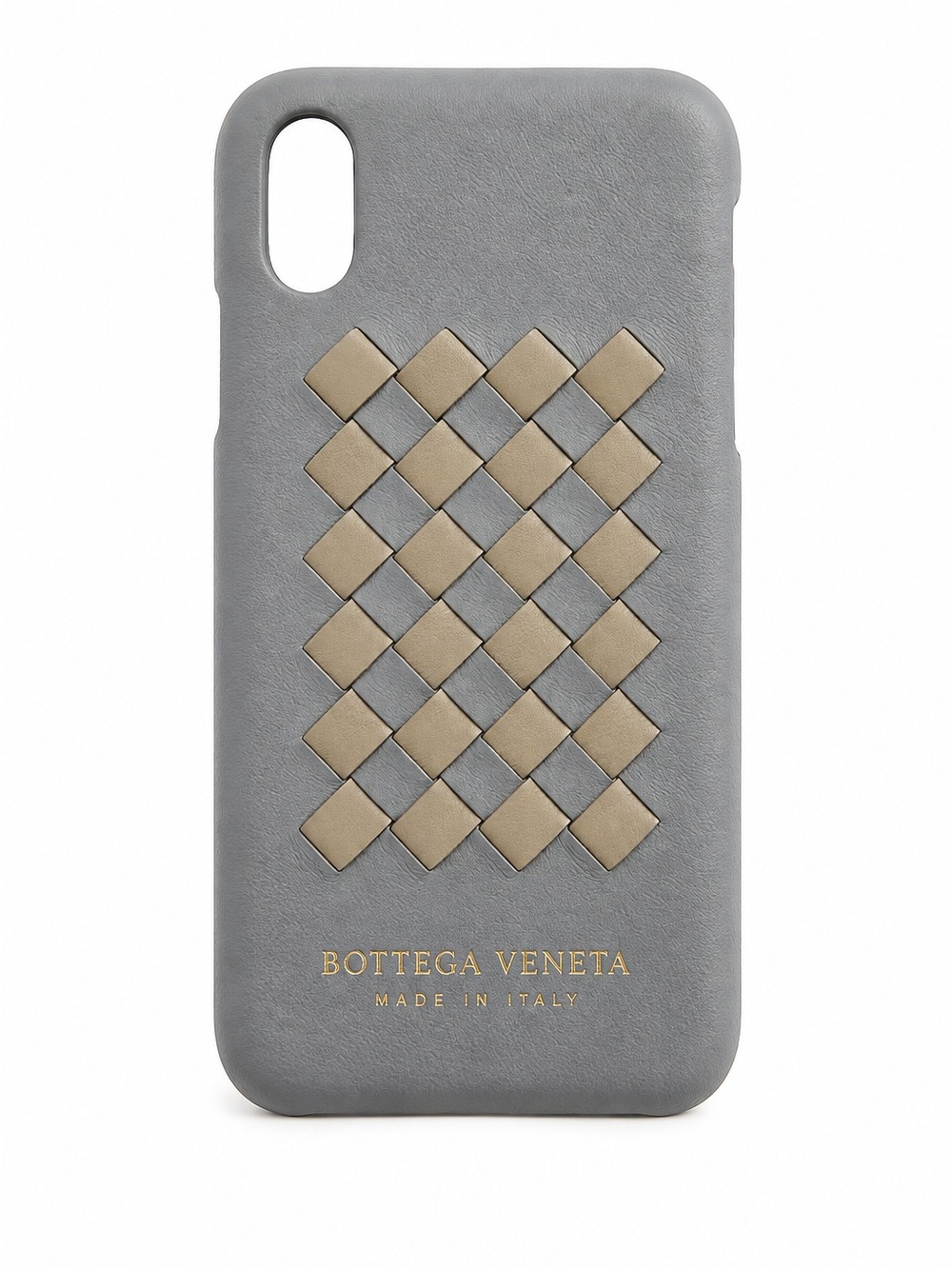 Bottega Veneta Intrecciato Leather iPhone X XS Case Gray